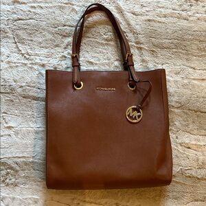Michael Kors Rich Brown Leather Tote